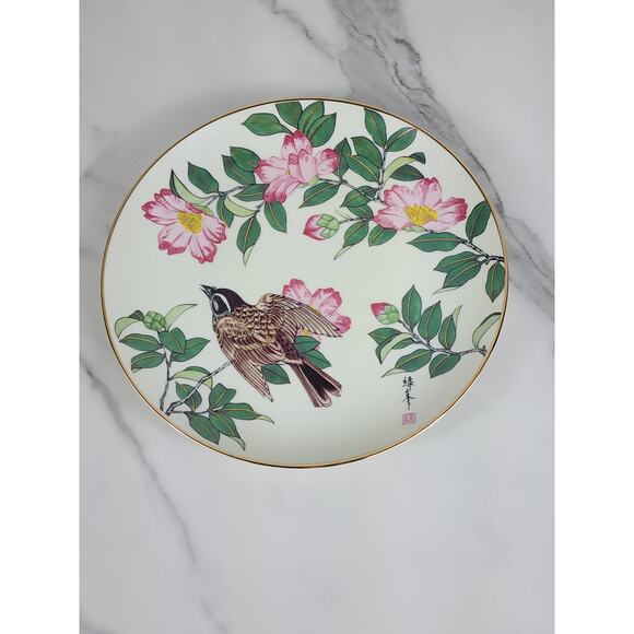 Satsuma Sasanqua & Thrush Garden Of The Orient 7 1/2" Asian Plate Japan - Picture 11 of 15